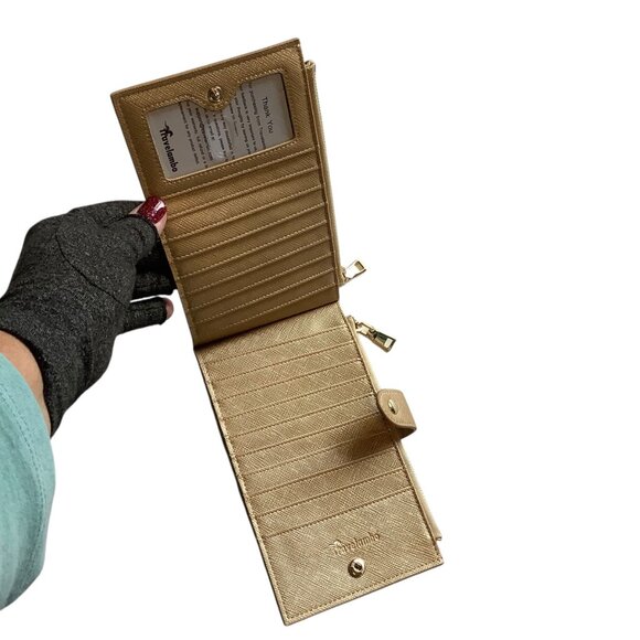 Travelambo RFID Blocking Wallet Leather Clutch Zipper Pocket ID Window - Picture 2 of 6